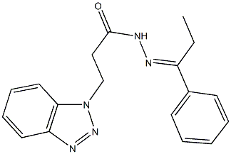 3-(1H-1,2,3-benzotriazol-1-yl)-N'-(1-phenylpropylidene)propanohydrazide Struktur