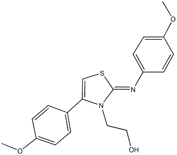 2-(4-(4-methoxyphenyl)-2-[(4-methoxyphenyl)imino]-1,3-thiazol-3(2H)-yl)ethanol Struktur