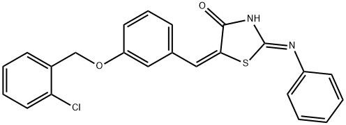 5-{3-[(2-chlorobenzyl)oxy]benzylidene}-2-(phenylimino)-1,3-thiazolidin-4-one Struktur