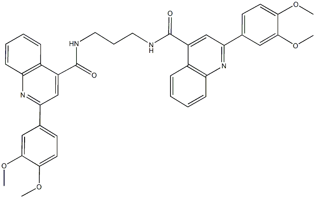 2-(3,4-dimethoxyphenyl)-N-[3-({[2-(3,4-dimethoxyphenyl)-4-quinolinyl]carbonyl}amino)propyl]-4-quinolinecarboxamide Struktur