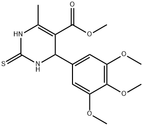 methyl 6-methyl-2-thioxo-4-(3,4,5-trimethoxyphenyl)-1,2,3,4-tetrahydropyrimidine-5-carboxylate Struktur