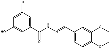 N'-(3,4-dimethoxybenzylidene)-3,5-dihydroxybenzohydrazide Struktur