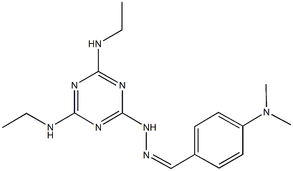 4-(dimethylamino)benzaldehyde [4,6-bis(ethylamino)-1,3,5-triazin-2-yl]hydrazone Struktur