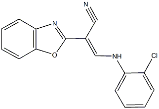 2-(1,3-benzoxazol-2-yl)-3-(2-chloroanilino)acrylonitrile Struktur