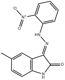 5-methyl-1H-indole-2,3-dione 3-({2-nitrophenyl}hydrazone) Struktur