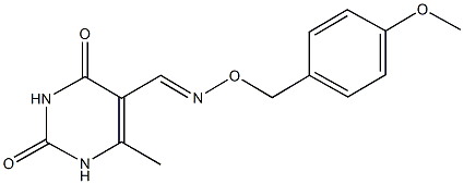 6-methyl-2,4-dioxo-1,2,3,4-tetrahydropyrimidine-5-carbaldehyde O-(4-methoxybenzyl)oxime Struktur