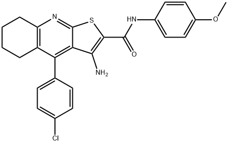 3-amino-4-(4-chlorophenyl)-N-(4-methoxyphenyl)-5,6,7,8-tetrahydrothieno[2,3-b]quinoline-2-carboxamide Struktur