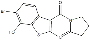 7-bromo-6-hydroxy-2,3-dihydro[1]benzothieno[2,3-d]pyrrolo[1,2-a]pyrimidin-10(1H)-one Struktur