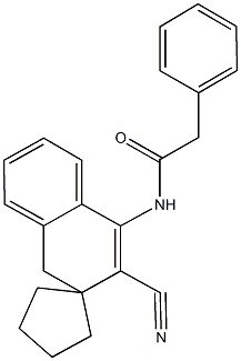 N-(2-cyano-3,4-dihydrospiro[naphthalene-3,1'-cyclopentane]-1-yl)-2-phenylacetamide Struktur