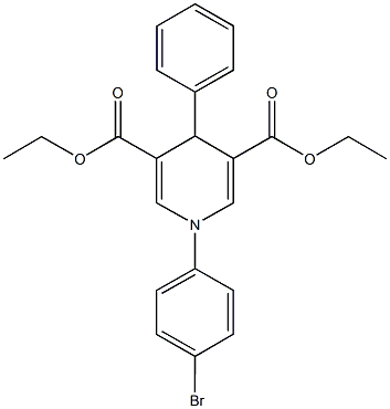 diethyl 1-(4-bromophenyl)-4-phenyl-1,4-dihydropyridine-3,5-dicarboxylate Struktur