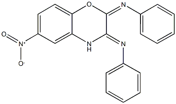 6-nitro-2,3-bis(phenylimino)-3,4-dihydro-2H-1,4-benzoxazine Struktur