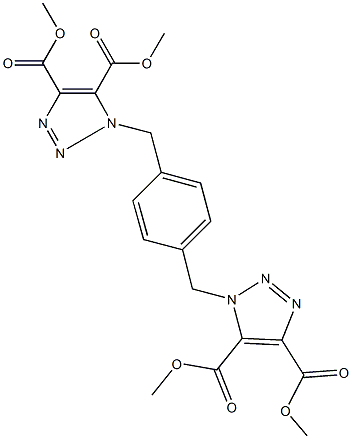 dimethyl 1-(4-{[4,5-bis(methoxycarbonyl)-1H-1,2,3-triazol-1-yl]methyl}benzyl)-1H-1,2,3-triazole-4,5-dicarboxylate Struktur