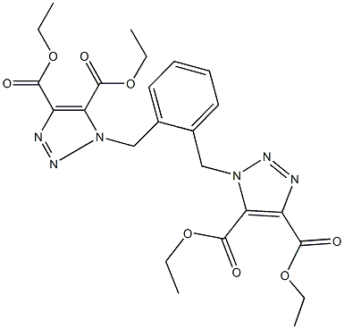 diethyl 1-(2-{[4,5-bis(ethoxycarbonyl)-1H-1,2,3-triazol-1-yl]methyl}benzyl)-1H-1,2,3-triazole-4,5-dicarboxylate Struktur