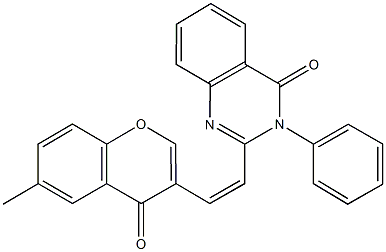 2-[2-(6-methyl-4-oxo-4H-chromen-3-yl)vinyl]-3-phenyl-4(3H)-quinazolinone Struktur