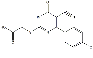 {[5-cyano-4-(4-methoxyphenyl)-6-oxo-1,6-dihydro-2-pyrimidinyl]sulfanyl}acetic acid Struktur