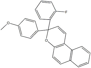 3-(2-fluorophenyl)-3-(4-methoxyphenyl)-3H-benzo[f]chromene Struktur