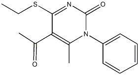 5-acetyl-4-(ethylsulfanyl)-6-methyl-1-phenyl-2(1H)-pyrimidinone Struktur