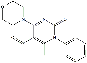 5-acetyl-6-methyl-4-(4-morpholinyl)-1-phenyl-2(1H)-pyrimidinone Struktur