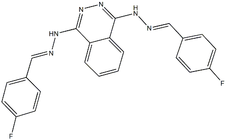 4-fluorobenzaldehyde {4-[2-(4-fluorobenzylidene)hydrazino]-1-phthalazinyl}hydrazone Struktur