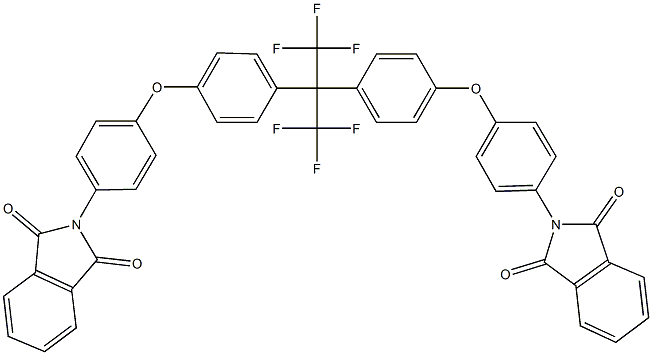 2-(4-{4-[1-{4-[4-(1,3-dioxo-1,3-dihydro-2H-isoindol-2-yl)phenoxy]phenyl}-2,2,2-trifluoro-1-(trifluoromethyl)ethyl]phenoxy}phenyl)-1H-isoindole-1,3(2H)-dione Struktur