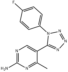 5-[1-(4-fluorophenyl)-1H-tetraazol-5-yl]-4-methyl-2-pyrimidinylamine Struktur