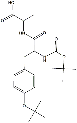 N-[2-[(tert-butoxycarbonyl)amino]-3-(4-tert-butoxyphenyl)propanoyl]alanine Struktur