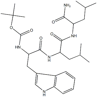 tert-butyl 2-{[1-({[1-(aminocarbonyl)-3-methylbutyl]amino}carbonyl)-3-methylbutyl]amino}-1-(1H-indol-3-ylmethyl)-2-oxoethylcarbamate Struktur