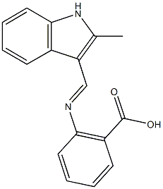 2-{[(2-methyl-1H-indol-3-yl)methylene]amino}benzoic acid Struktur