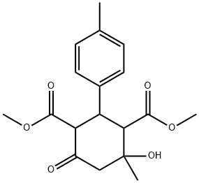 dimethyl 4-hydroxy-4-methyl-2-(4-methylphenyl)-6-oxocyclohexane-1,3-dicarboxylate Struktur