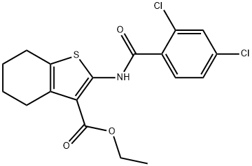 ethyl 2-[(2,4-dichlorobenzoyl)amino]-4,5,6,7-tetrahydro-1-benzothiophene-3-carboxylate Struktur