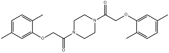 1,4-bis[(2,5-dimethylphenoxy)acetyl]piperazine Struktur