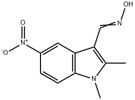 5-nitro-1,2-dimethyl-1H-indole-3-carbaldehyde oxime Struktur