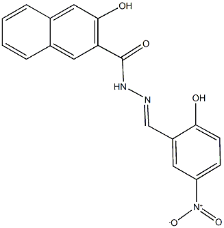 3-hydroxy-N'-{2-hydroxy-5-nitrobenzylidene}-2-naphthohydrazide Struktur