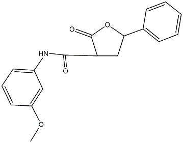 N-(3-methoxyphenyl)-2-oxo-5-phenyltetrahydro-3-furancarboxamide Struktur