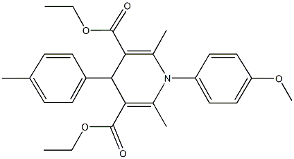 diethyl 1-(4-methoxyphenyl)-2,6-dimethyl-4-(4-methylphenyl)-1,4-dihydro-3,5-pyridinedicarboxylate Struktur