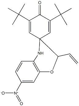 2',6'-ditert-butyl-7-nitro-2-vinyl-3,4-dihydrospiro[2H-1,4-benzoxazine-3,4'-[2,5]cyclohexadien]-1'-one Struktur