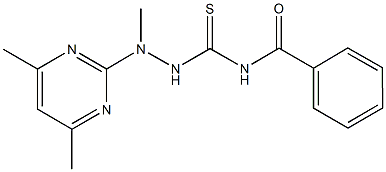 N-{[2-(4,6-dimethyl-2-pyrimidinyl)-2-methylhydrazino]carbothioyl}benzamide Struktur