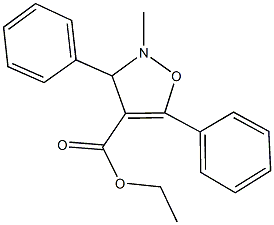 ethyl 2-methyl-3,5-diphenyl-2,3-dihydro-4-isoxazolecarboxylate Struktur