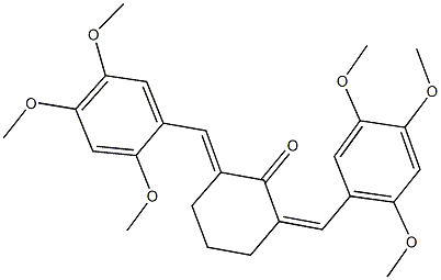 2,6-bis(2,4,5-trimethoxybenzylidene)cyclohexanone Struktur