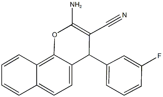 2-amino-4-(3-fluorophenyl)-4H-benzo[h]chromene-3-carbonitrile Struktur