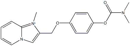 4-[(1-methylimidazo[1,2-a]pyridin-1-ium-2-yl)methoxy]phenyl dimethylcarbamate Struktur