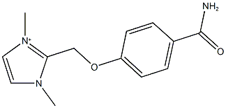 2-{[4-(aminocarbonyl)phenoxy]methyl}-1,3-dimethyl-1H-imidazol-3-ium Struktur