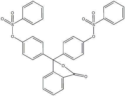 4-(3-oxo-1-{4-[(phenylsulfonyl)oxy]phenyl}-1,3-dihydro-2-benzofuran-1-yl)phenyl benzenesulfonate Struktur