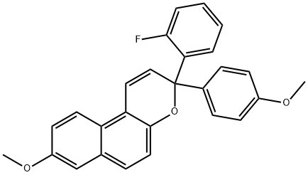 3-(2-fluorophenyl)-8-methoxy-3-(4-methoxyphenyl)-3H-benzo[f]chromene Struktur