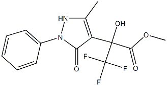 methyl 3,3,3-trifluoro-2-hydroxy-2-(5-methyl-3-oxo-2-phenyl-2,3-dihydro-1H-pyrazol-4-yl)propanoate Struktur