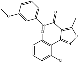 3-(2,6-dichlorophenyl)-N-(3-methoxyphenyl)-5-methyl-4-isoxazolecarboxamide Struktur