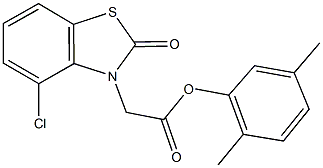 2,5-dimethylphenyl (4-chloro-2-oxo-1,3-benzothiazol-3(2H)-yl)acetate Struktur