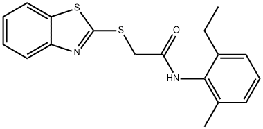 2-(1,3-benzothiazol-2-ylsulfanyl)-N-(2-ethyl-6-methylphenyl)acetamide Struktur