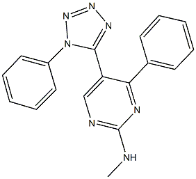 N-methyl-N-[4-phenyl-5-(1-phenyl-1H-tetraazol-5-yl)-2-pyrimidinyl]amine Struktur