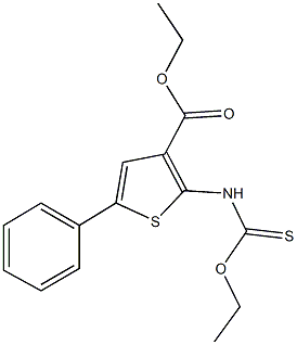 ethyl 2-[(ethoxycarbothioyl)amino]-5-phenyl-3-thiophenecarboxylate Struktur